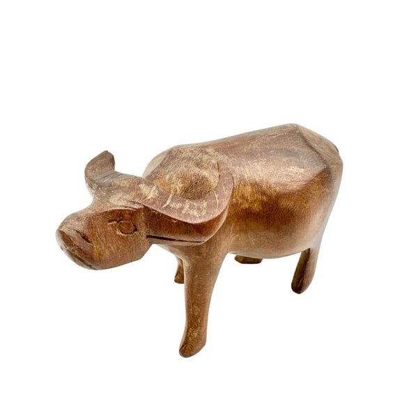 Set of 3 Wooden Animal Figures Elephant Ox Antelope Hand Carved in Kenya - Picture 6 of 16
